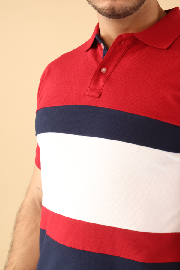 Playera Tipo Polo Muscle Fit Para Hombre Manga Corta Casual Combinada